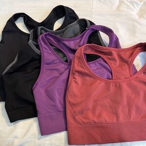 All in Motion Women's Sports Bra Set - Black, Purple, Pink XXL